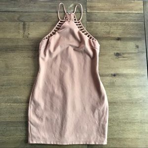 NBD Geometric Neckline Mini Dress